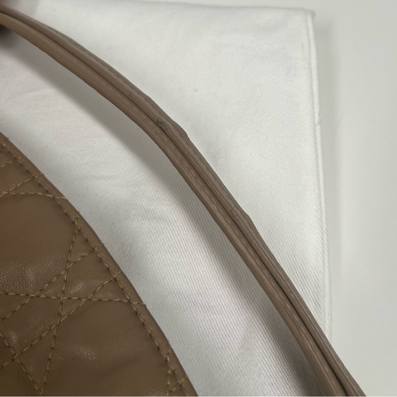 Authentic Christian Dior Nude Cannage Quilted Leather Hobo Handbag - Picture 8 of 13